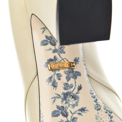 Gucci Malaga Kid GG Victoire 95mm Loafer Pumps 38 Vintage White 9 of 11