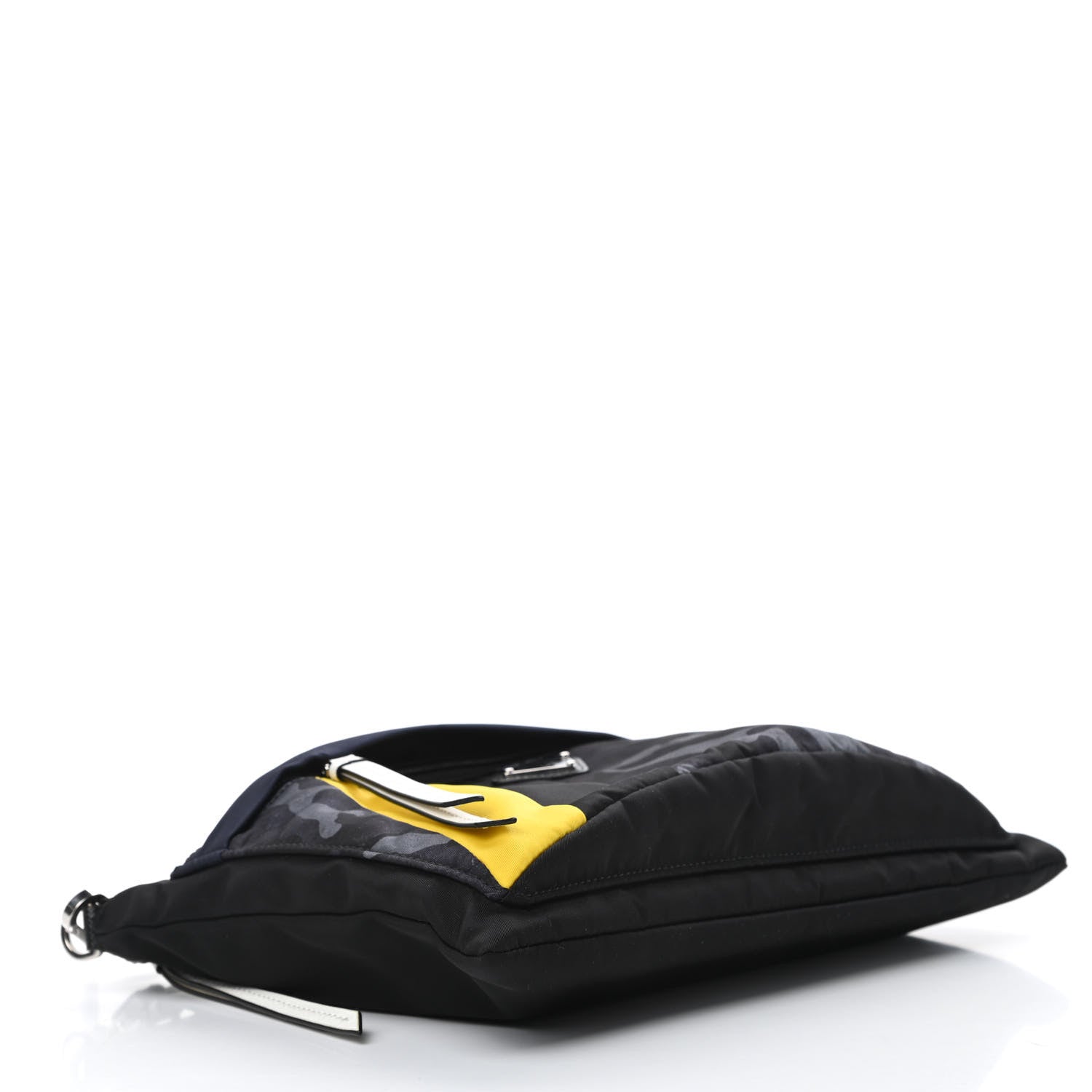 Prada Tessuto Nylon Saffiano Patch Camouflage Pouch Blue Black 5 of 8