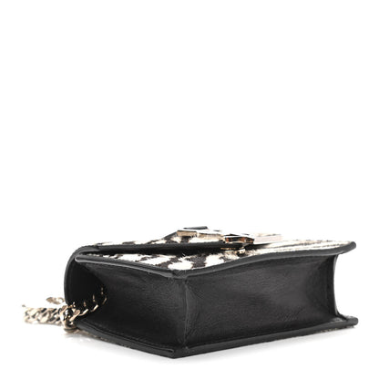 Saint Laurent Calfskin Pony Hair Monogram Zebra Print Mini Candy Crossbody Black White 4 of 11