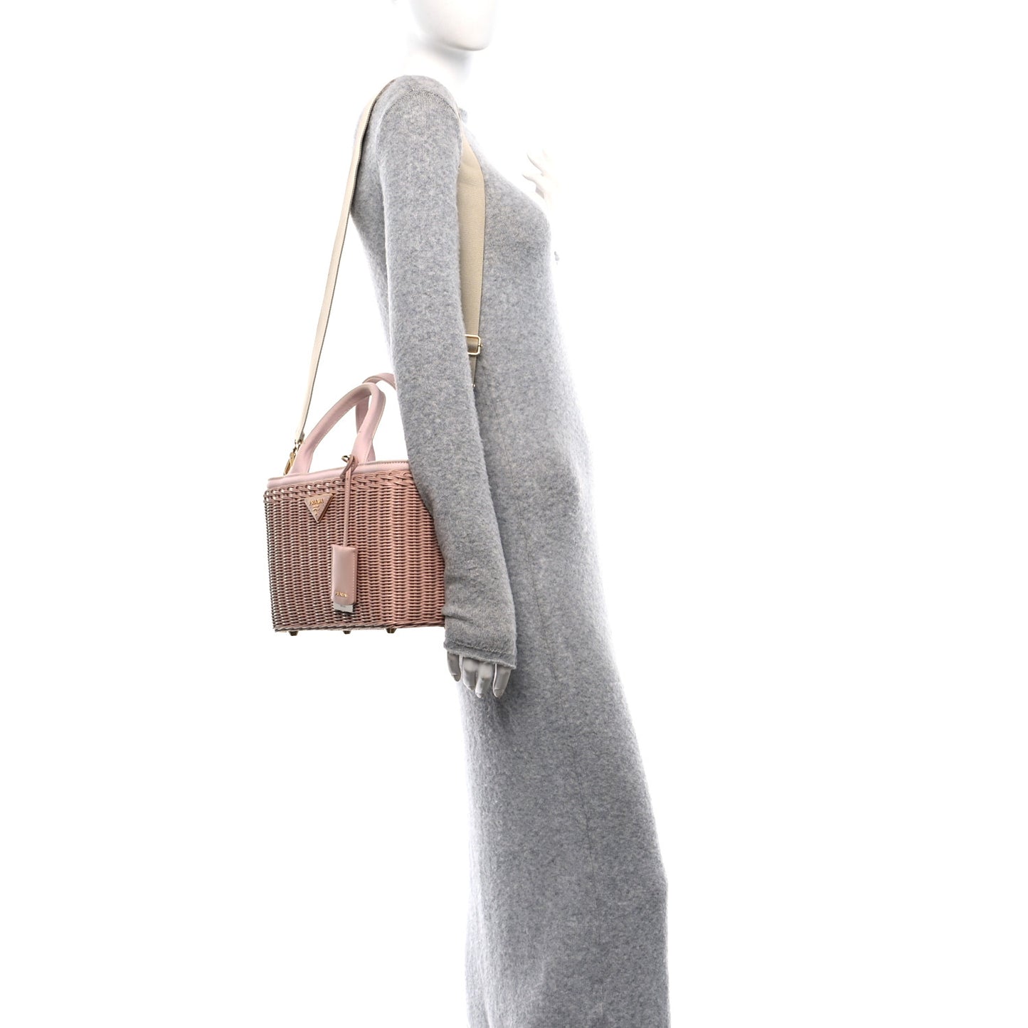 Wicker Canvas Shoulder Bag Pesca