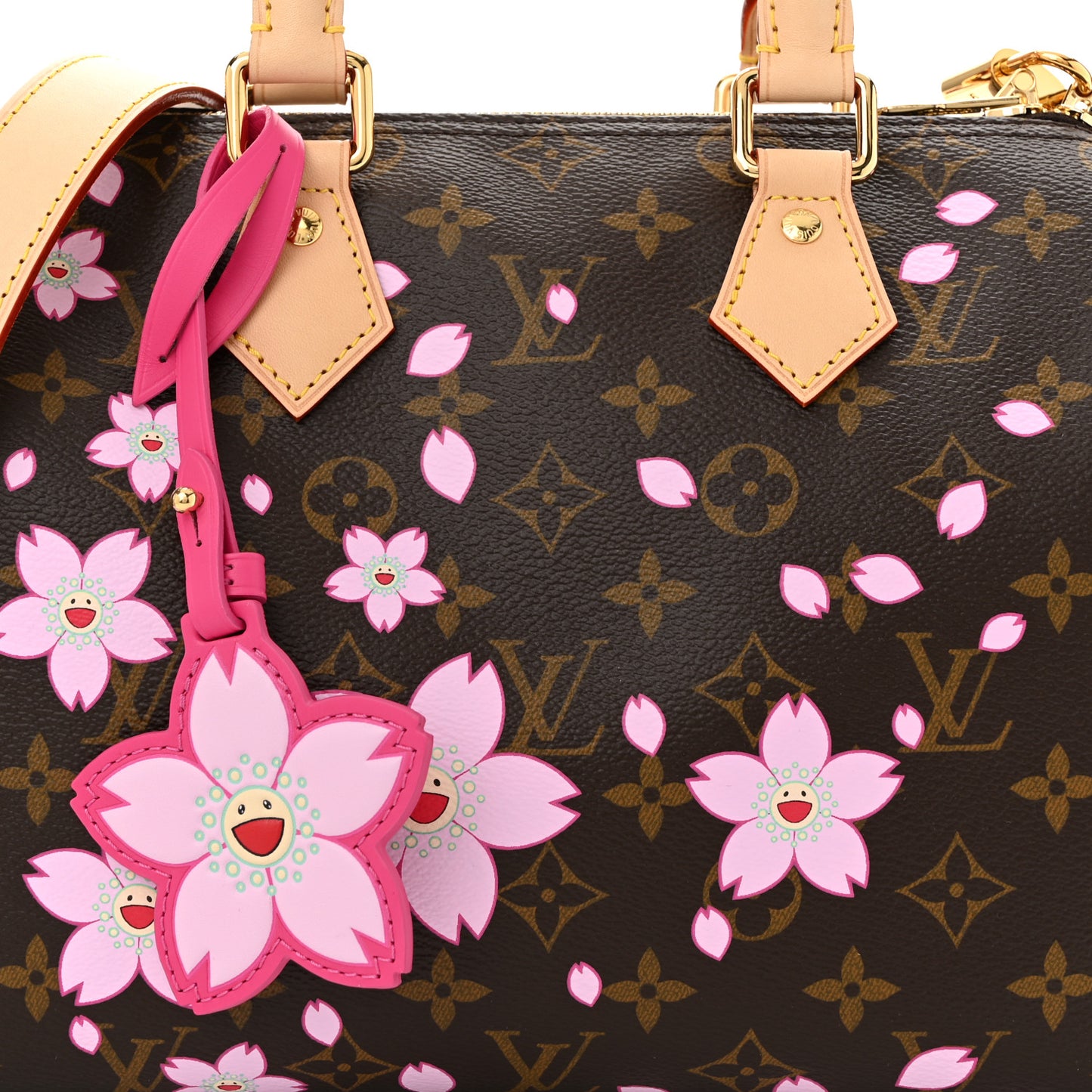LV X TM Monogram Cherry Blossom Speedy Bandouliere 25 Sakura Brown