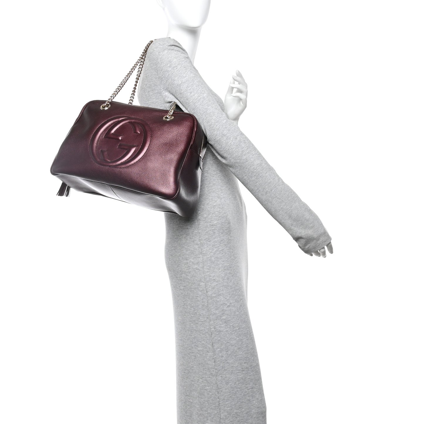 Metallic Cellarius Calfskin Medium Soho Bowler Classic Burgundy
