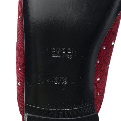 Gucci Crystal Canvas GG Monogram Nappa Womens Princetown Slippers 37.5 Rosso Ancora 7 of 9