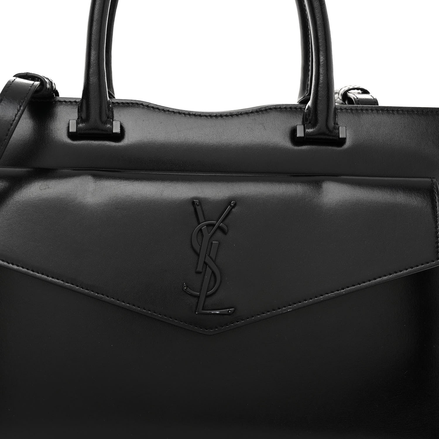 Saint Laurent Shiny Calfskin Medium Uptown Tote Black 7 of 10