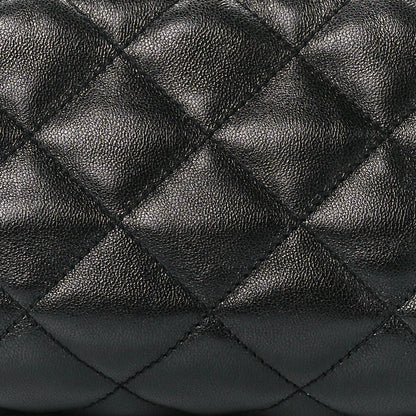 Saint Laurent Lambskin Quilted Icare Cosmetic Pouch Black 7 of 10