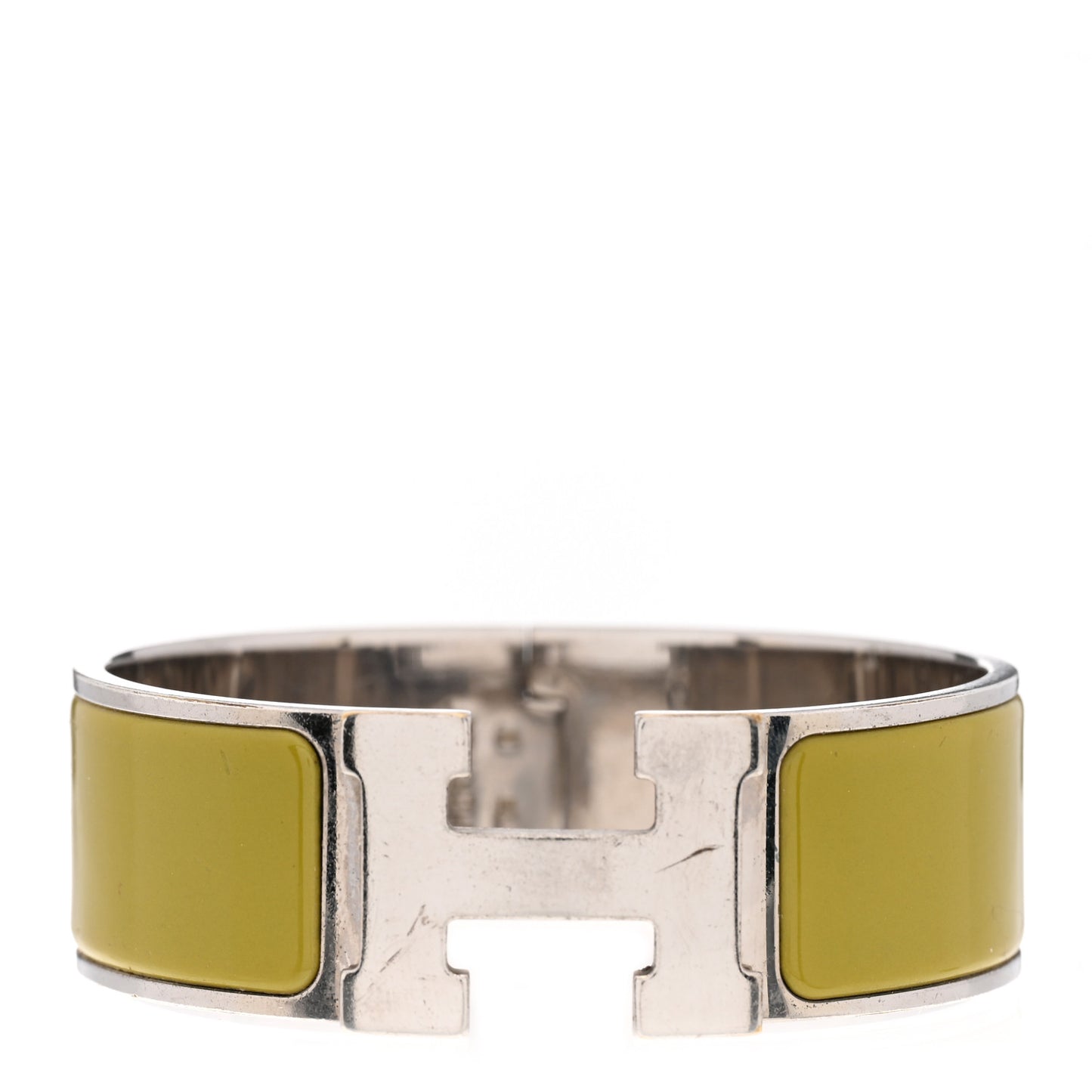 Enamel Wide Clic Clac H Bracelet GM Vert Olive