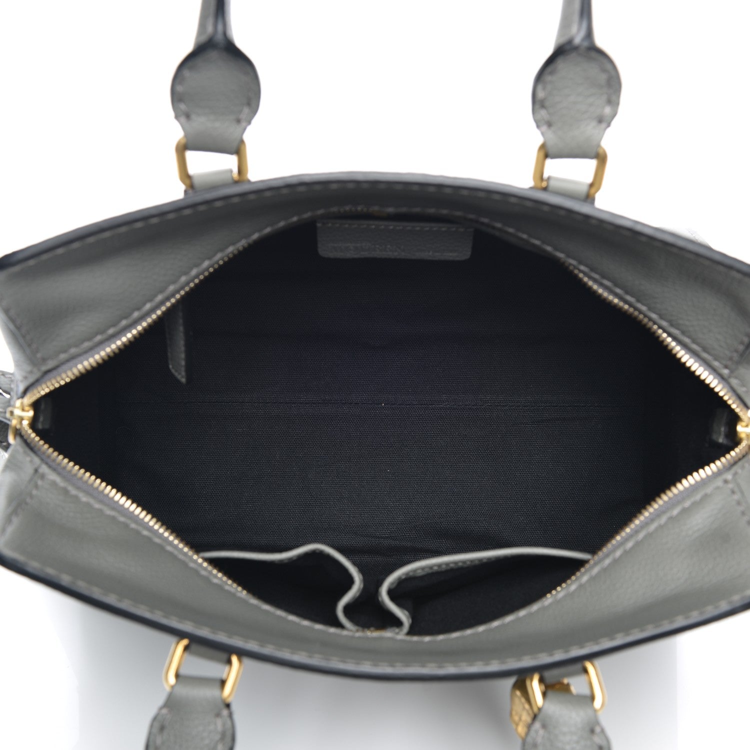 Alexander McQueen Pebbled Calfskin Small Skull Padlock Zip Around Tote Dark Grey 5 of 7