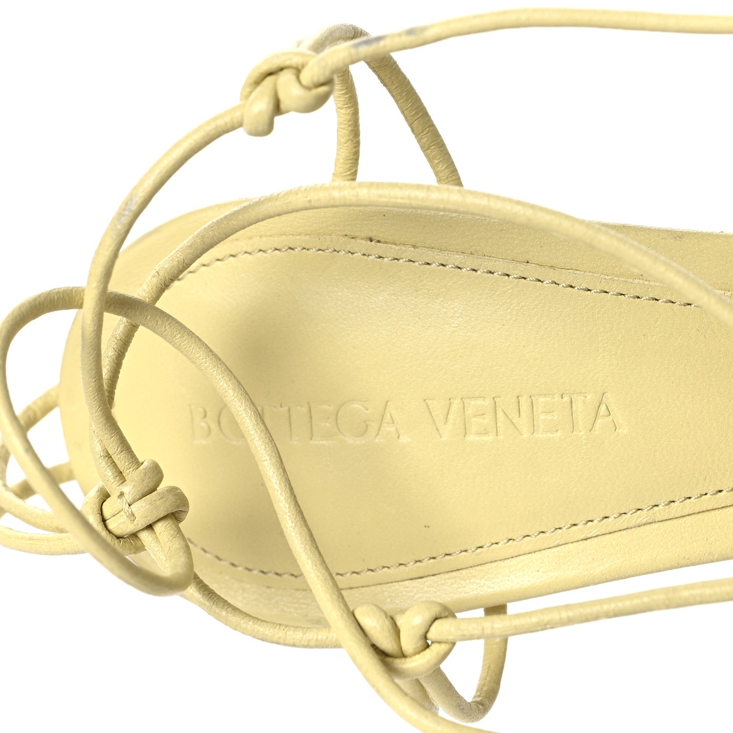 Bottega Veneta Nappa Dot Ankle Tie Sandals 39.5 Moon Beam 8 of 12