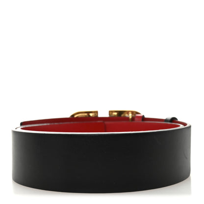Valentino Garavani Glossy Calfskin VLogo Reversible 40mm Belt 75 30 Black Rouge Pur 2 of 5