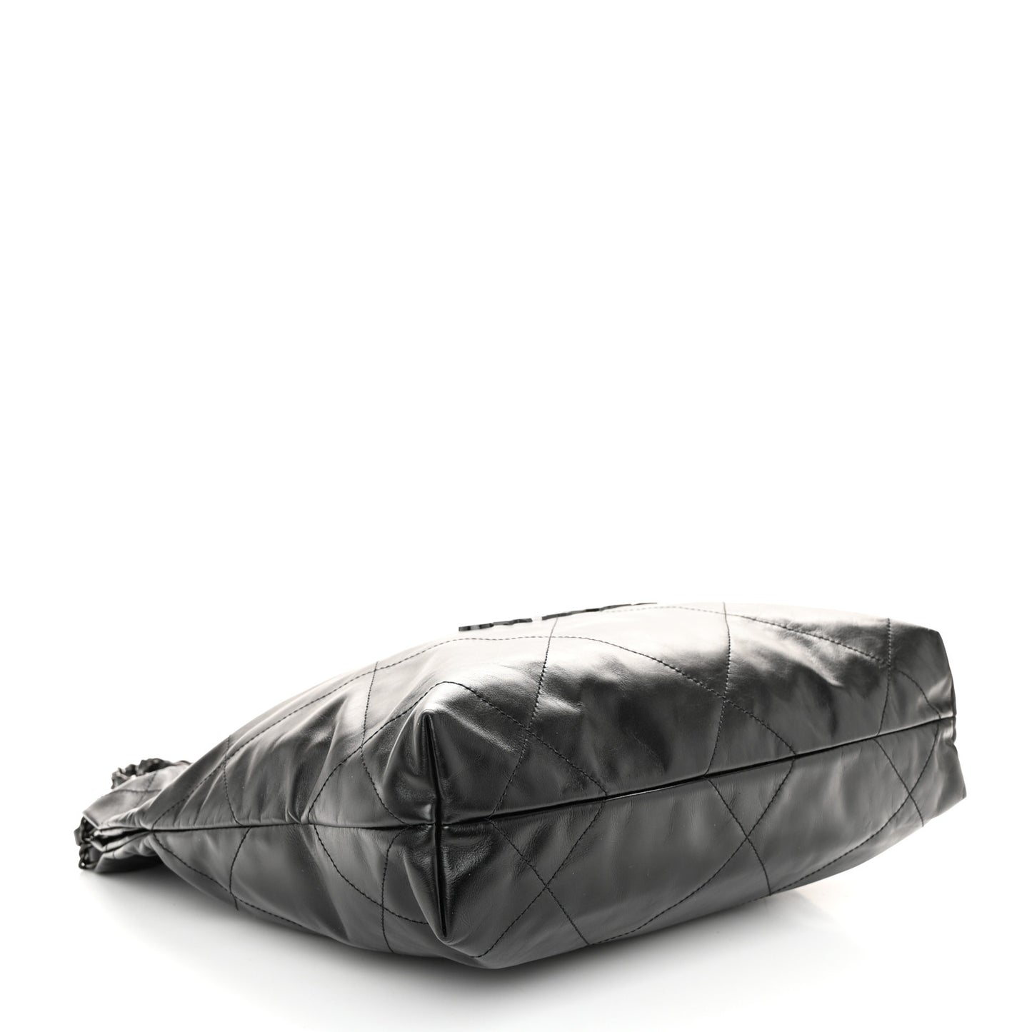 Shiny Calfskin Quilted Small Chanel 22 So Black