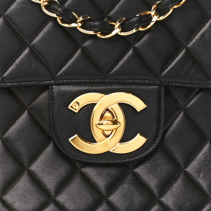 Chanel Lambskin Quilted XL Jumbo Single Flap Black 10 of 13