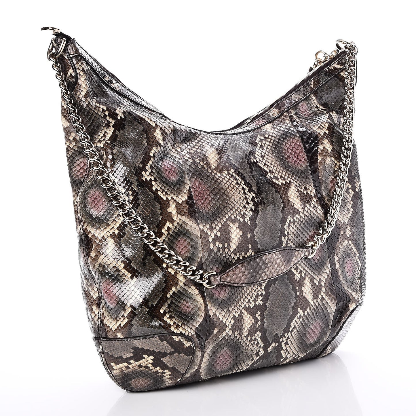 Python Medium Soho Chain Hobo Beige
