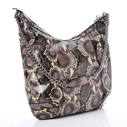 Gucci Python Medium Soho Chain Hobo Beige 3 of 7