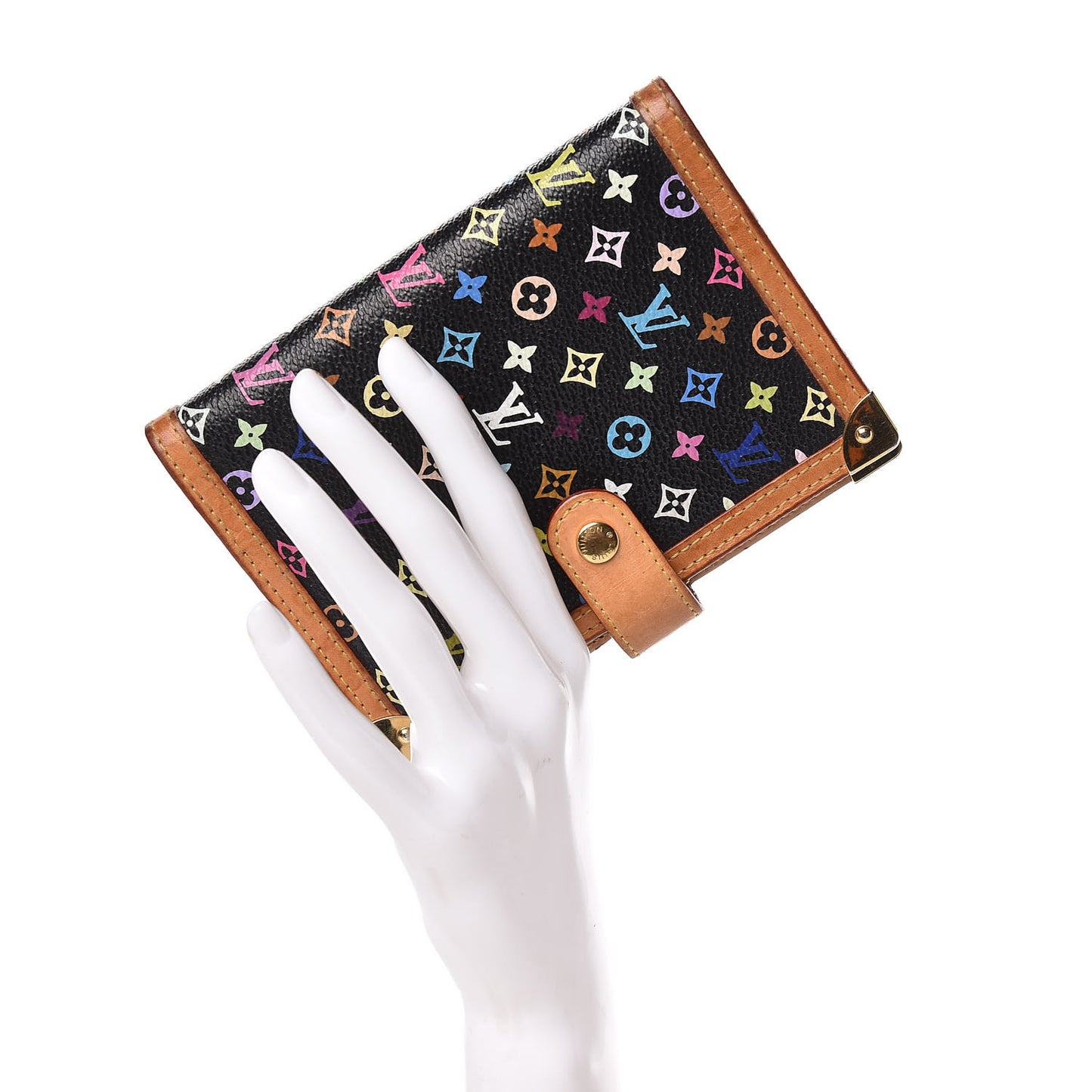 Monogram Multicolor Small Ring Agenda Cover Black