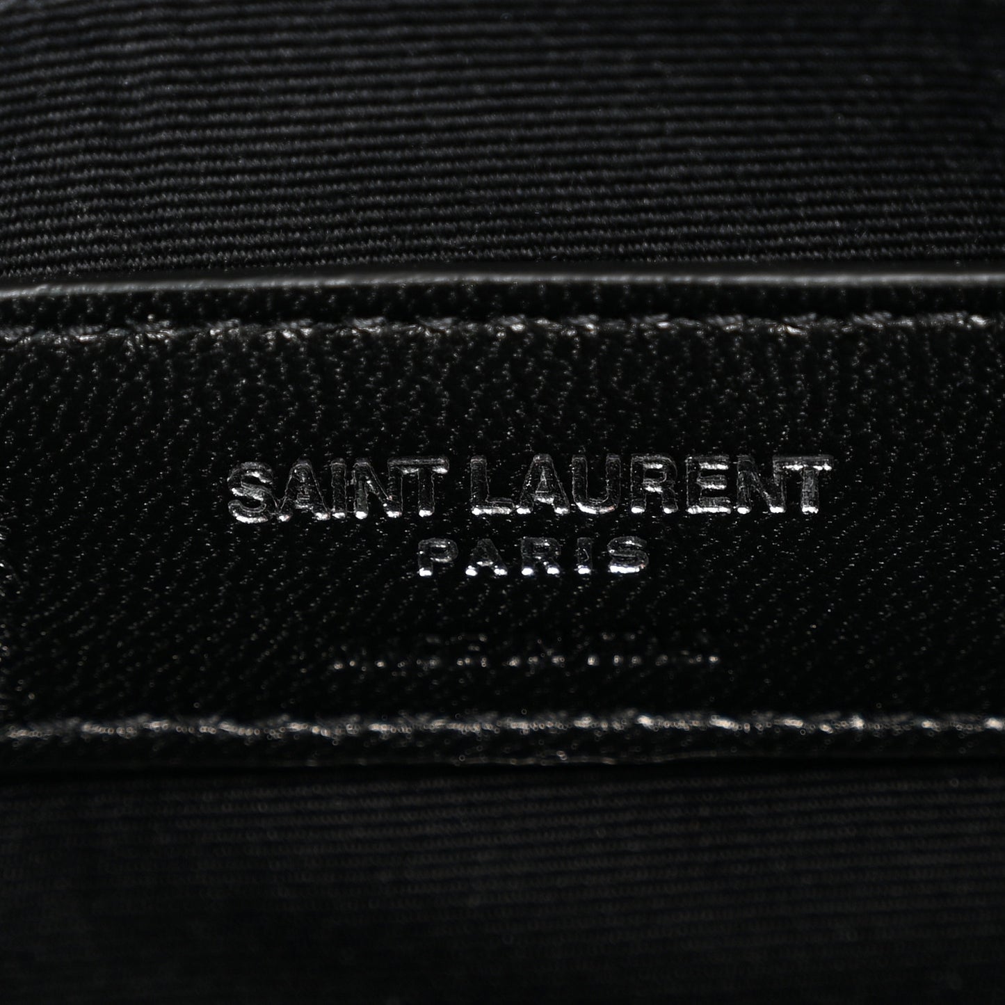 Calfskin Musical Notes Zip Pouch Black