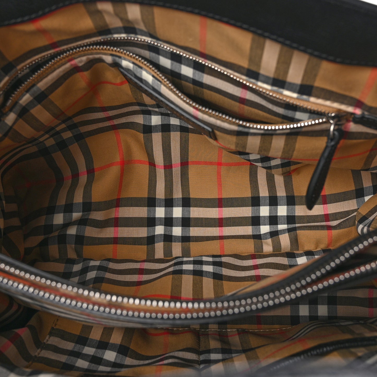 Derby Calfskin Vintage Check Medium Banner Tote Black