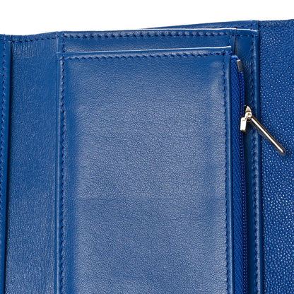 Chanel Caviar Quilted Studded CC Medium Flap Wallet Blue 9 of 10