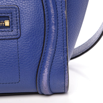 Celine Drummed Calfskin Nano Luggage Indigo 9 of 26