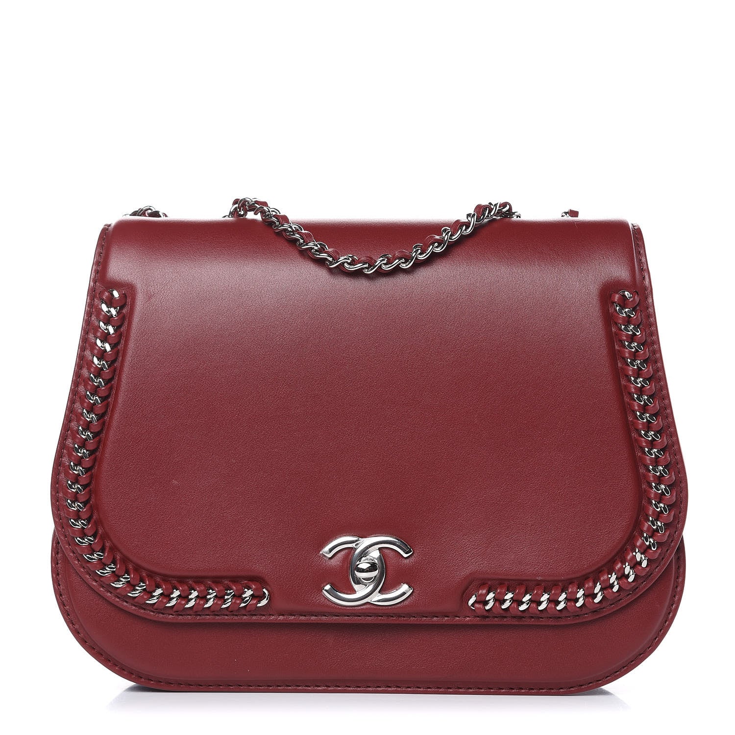 Chanel Calfskin Braided Medium Chic Flap Burgundy 1 of 13
