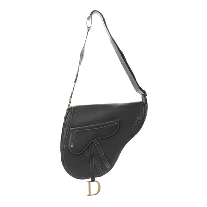 Christian Dior Grained Calfskin Double Saddle Bag Black 1 of 12