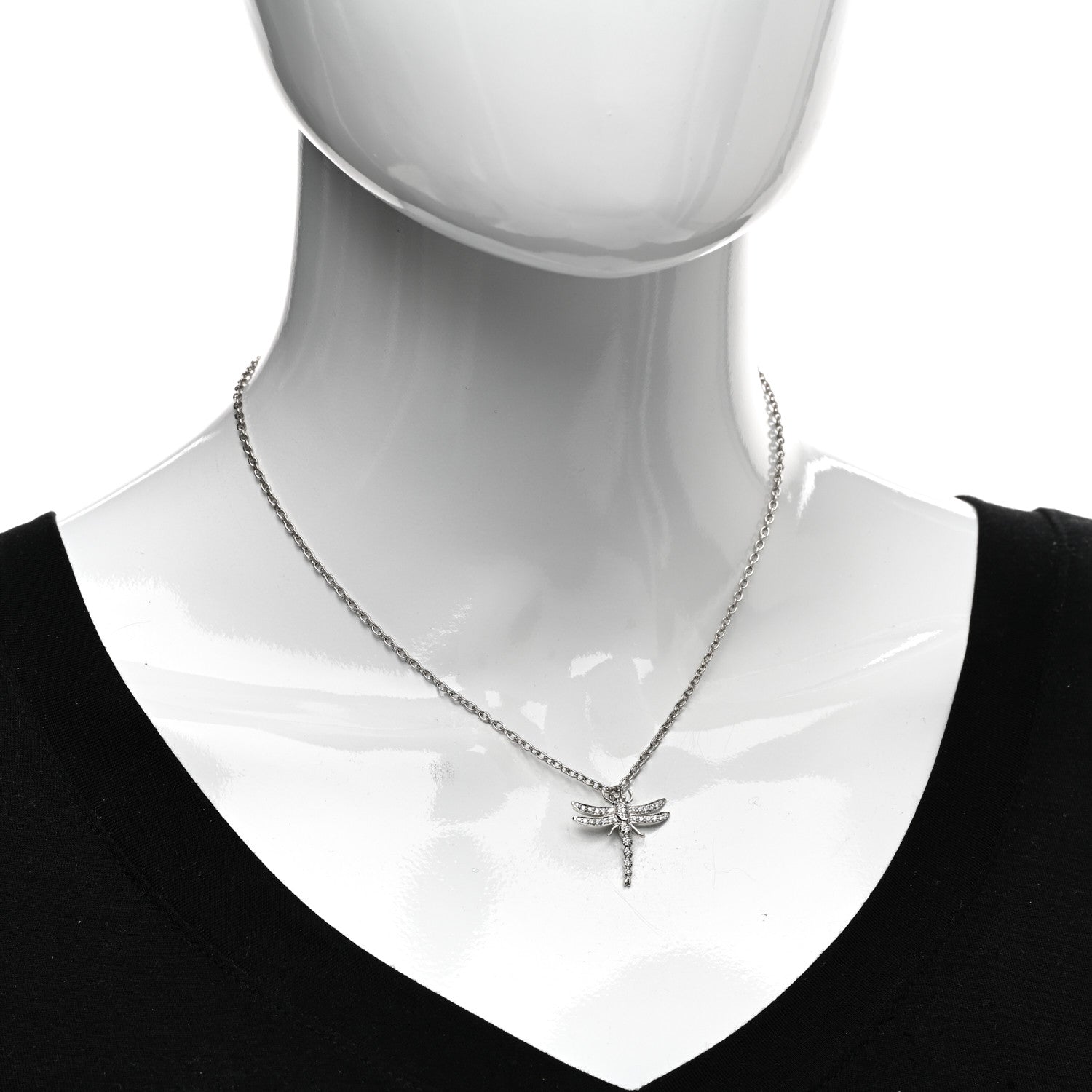 Tiffany Platinum Diamond Dragonfly Pendant Necklace 2 of 5