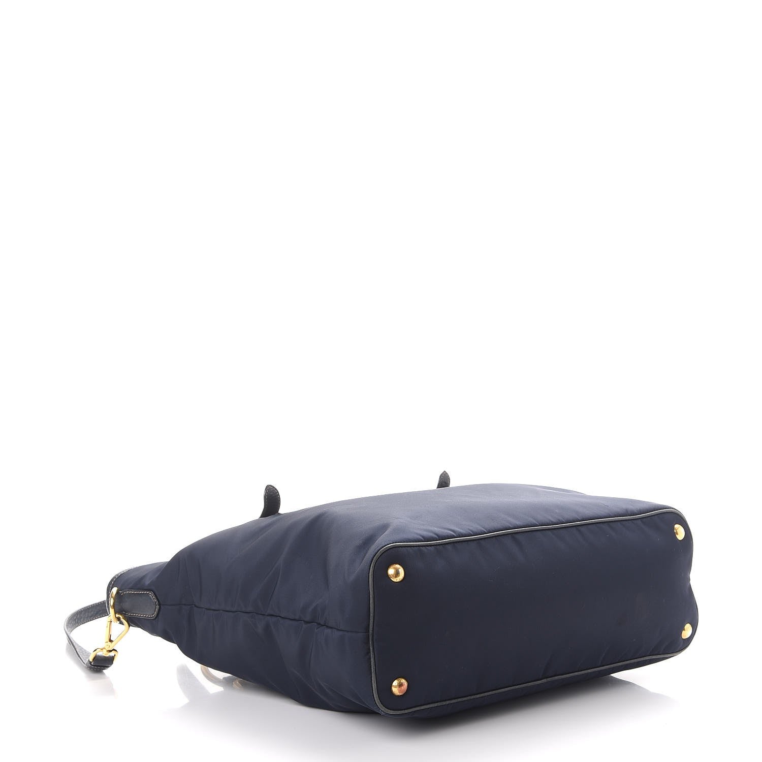 Prada Tessuto Nylon Vitello Daino Tote Blue 4 of 15