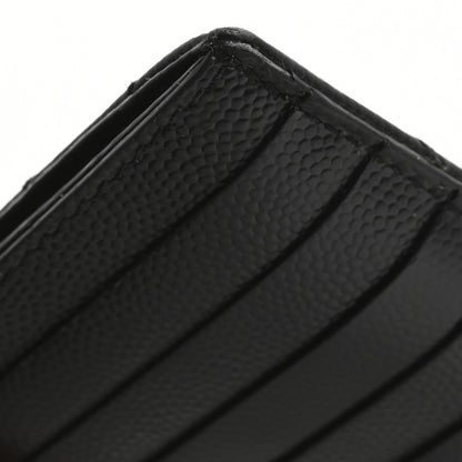 Saint Laurent Monogram Grain de Poudre 5 Fragments Zip Pouch Card Holder Black 10 of 16