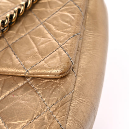 Chanel Metallic Aged Calfskin Quilted CC Square Flap Light Gold 20 of 33