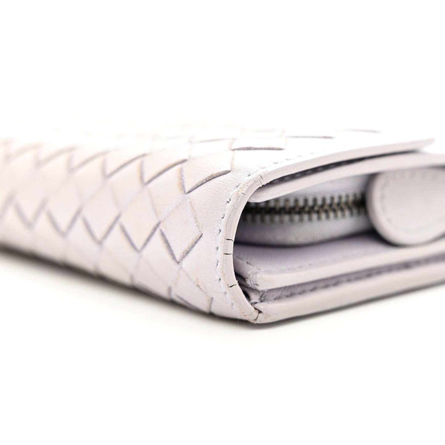 Nappa Intrecciato Continental Flap Wallet Oyster Lilac