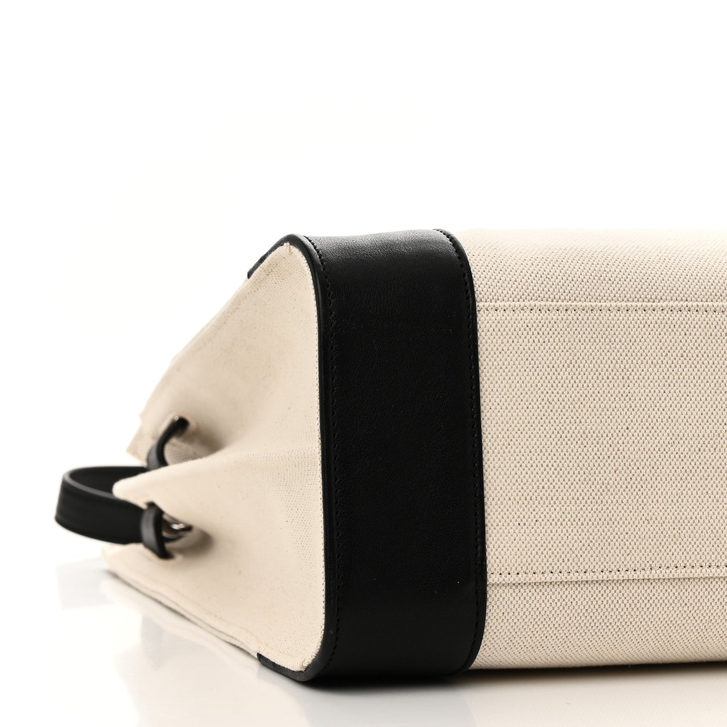 Canvas Calfskin Large Thin Sac De Jour Naturel Black