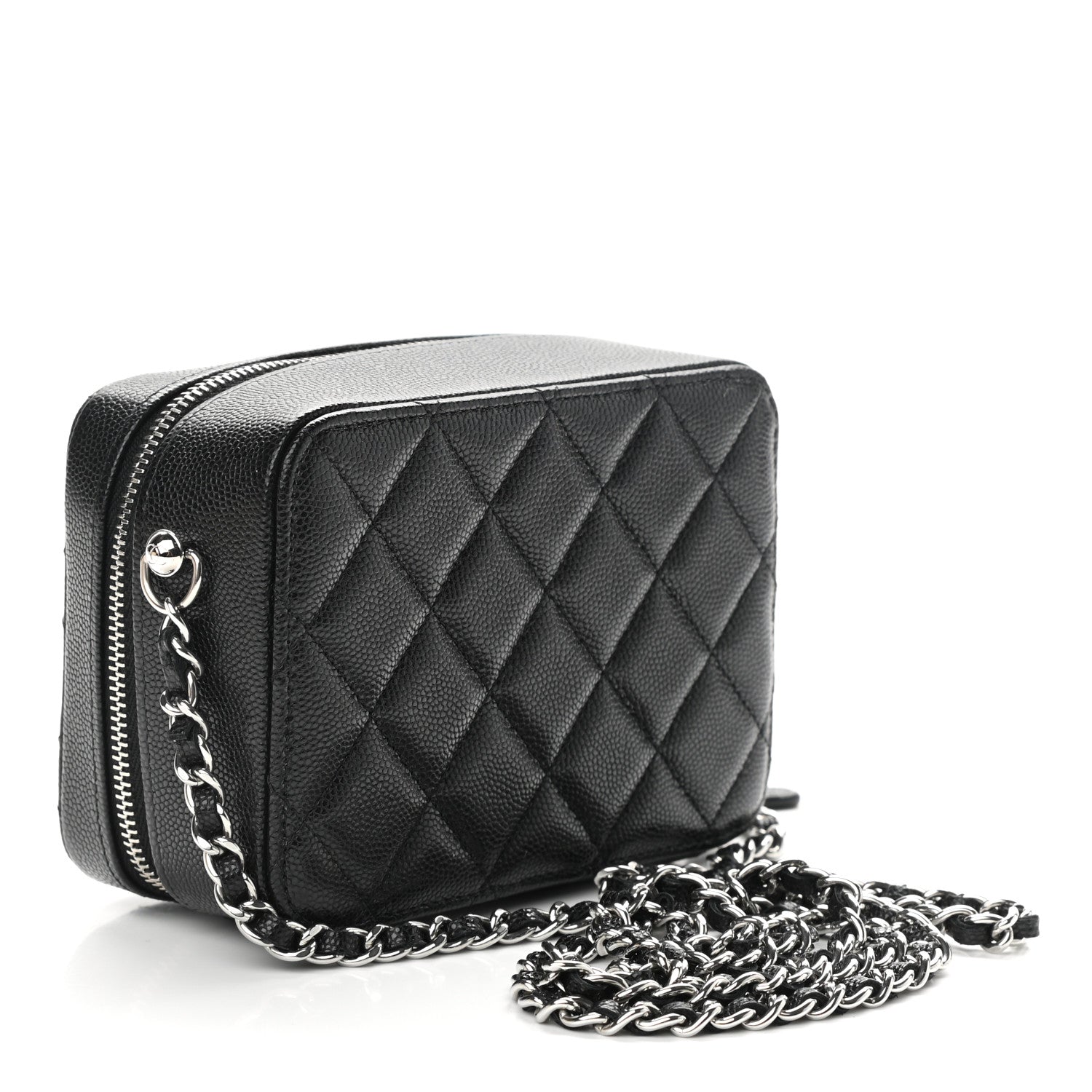 Chanel Caviar Quilted CC Vanity Case With Chain Black 3 of 11