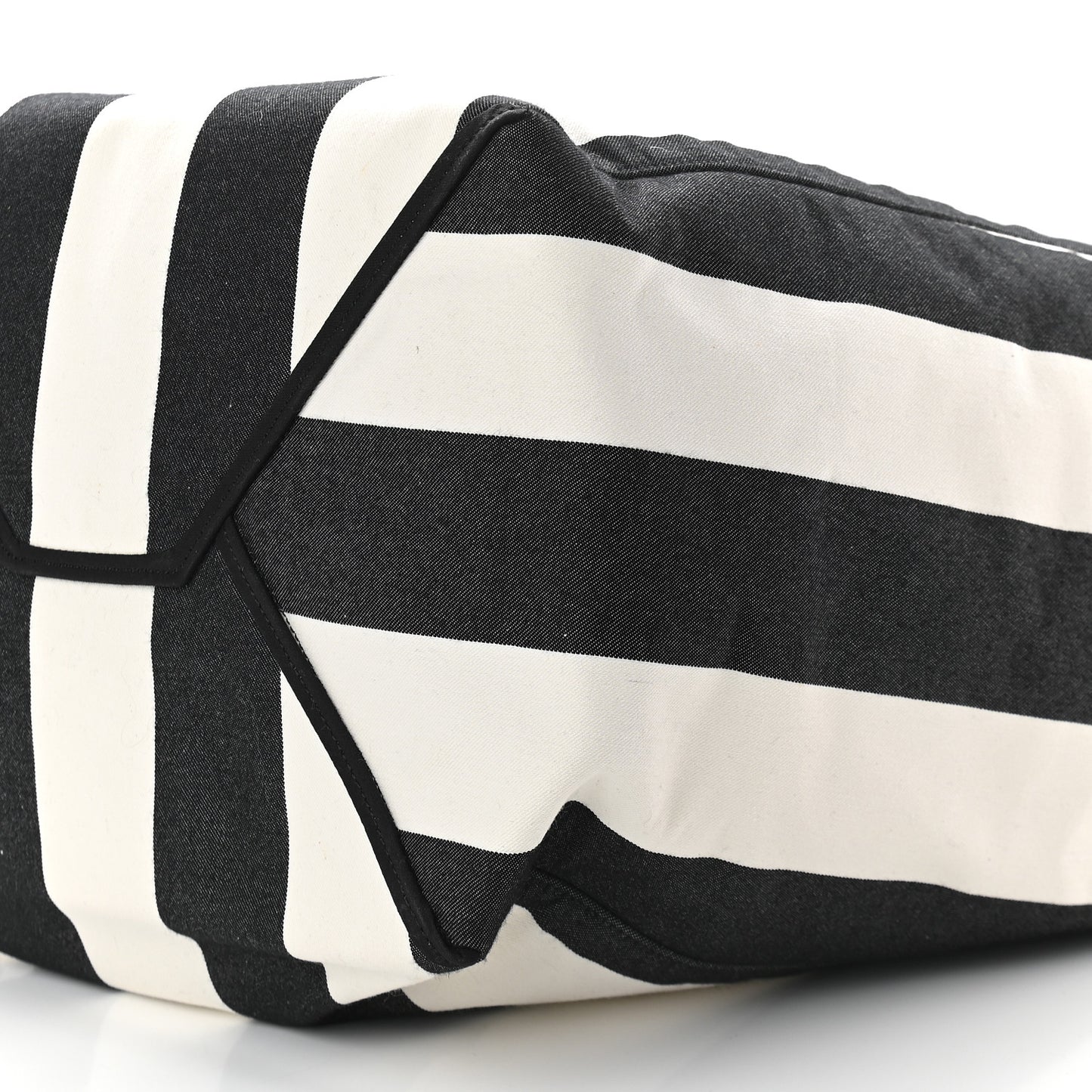 Canvas Striped Large Phantom Cabas Black White