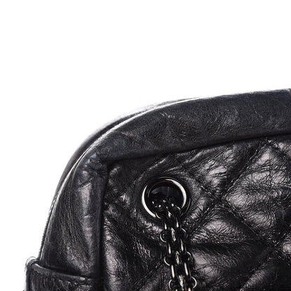Chanel Metallic Aged Calfskin Quilted Large Reissue Camera Case Black 8 of 14