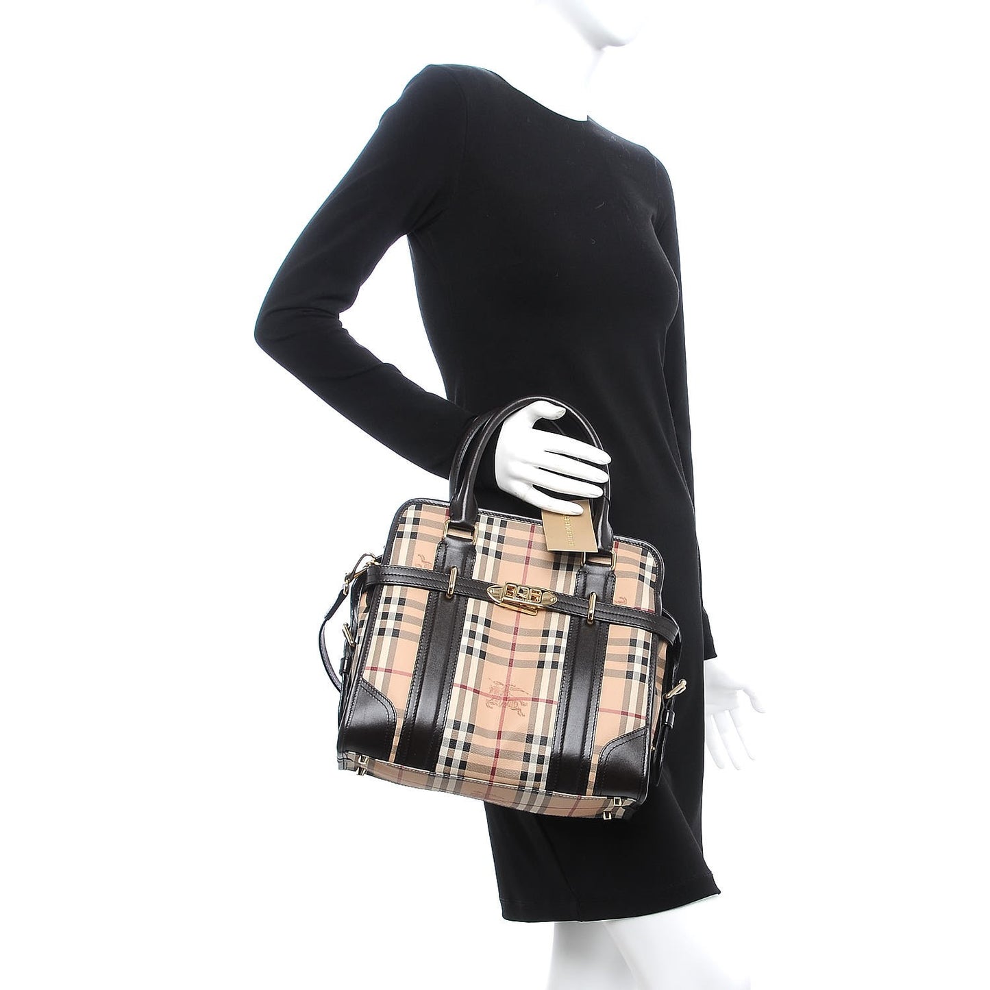 Haymarket Check Medium Minford Portrait Tote Chocolate