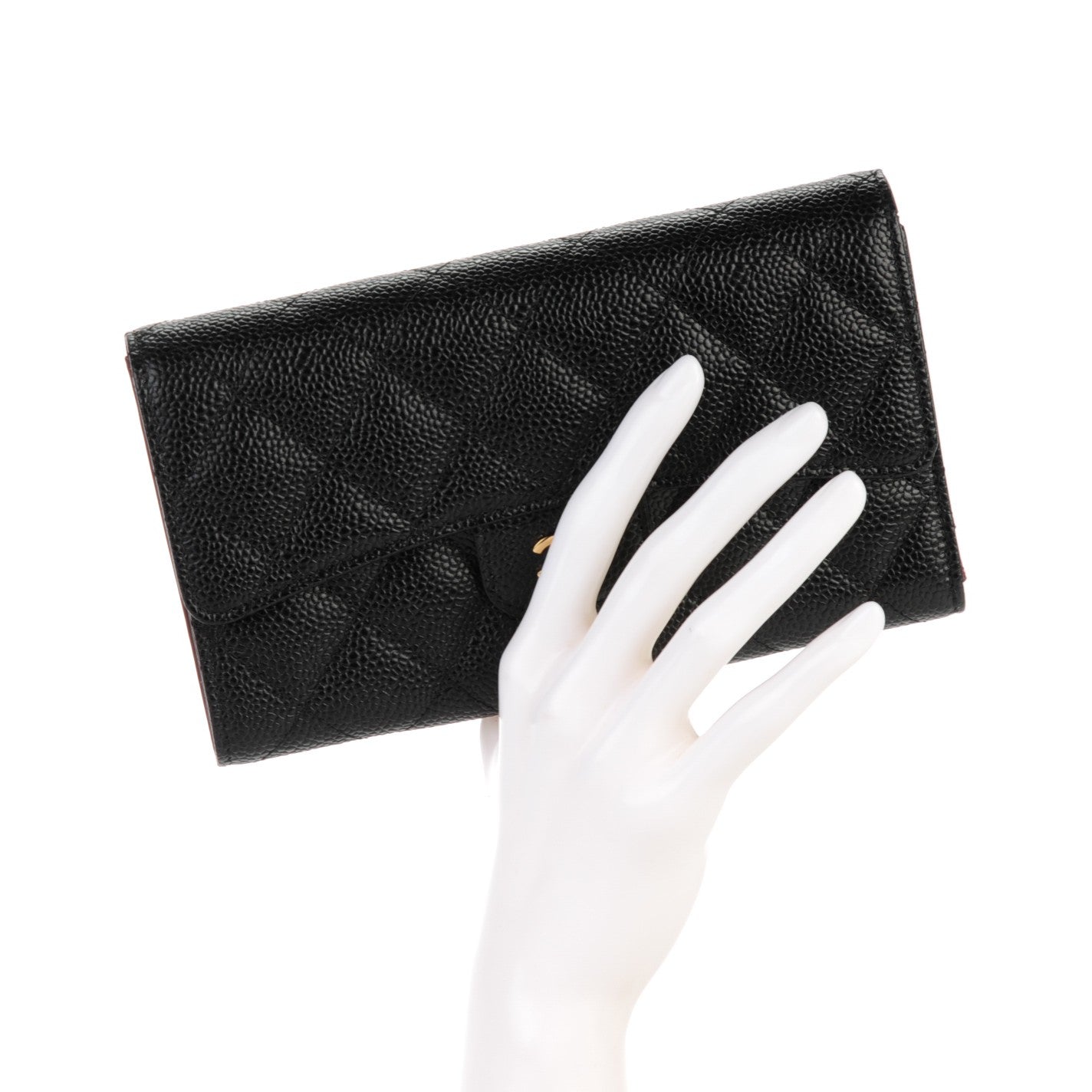 Chanel Caviar Quilted Large Flap Wallet Black 2 of 8