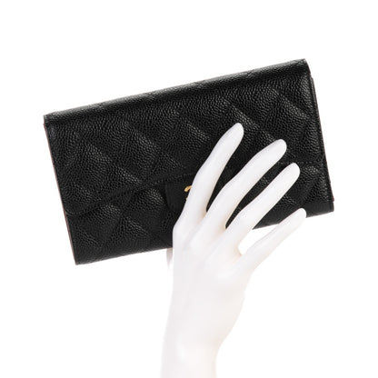 Chanel Caviar Quilted Large Flap Wallet Black 2 of 8
