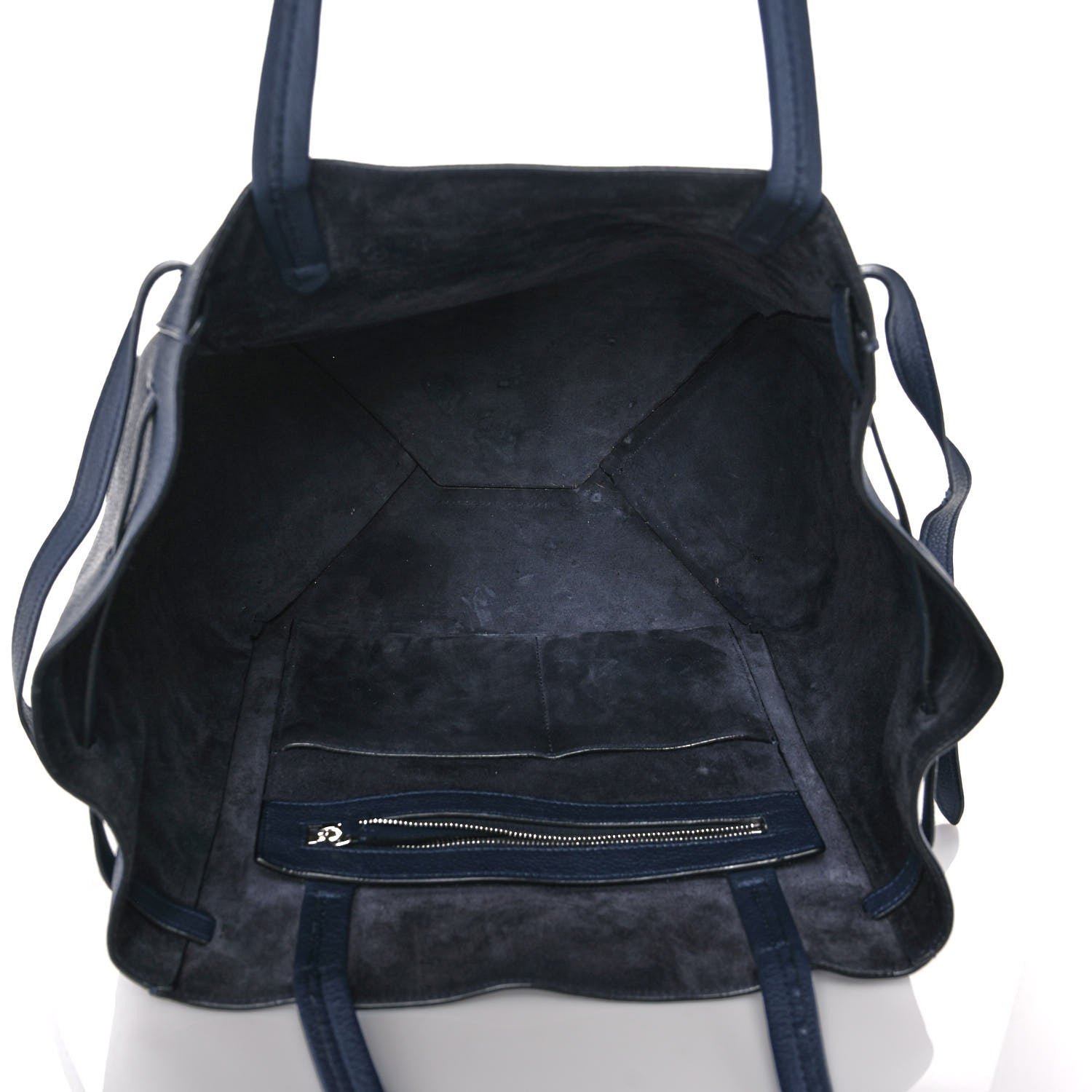 Celine Soft Grained Calfskin Small Belt Cabas Phantom Navy 4 of 11