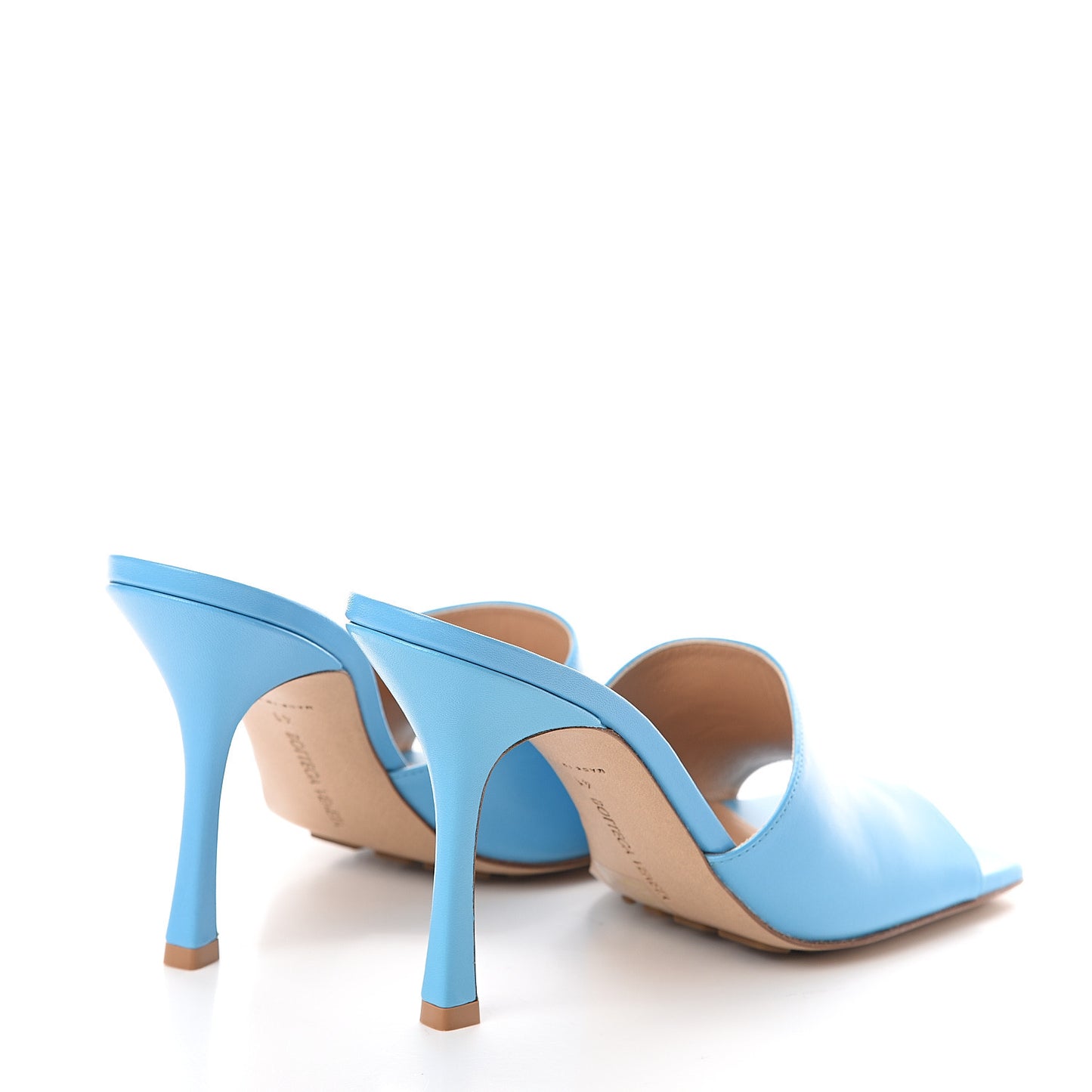 Lambskin Stretch Mule Sandals 41 Sky Blue