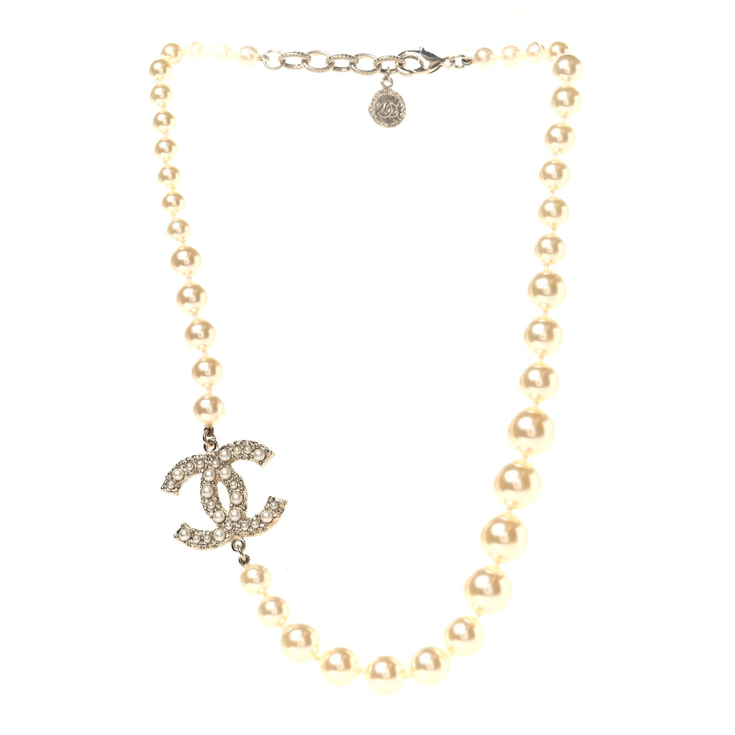 Pearl CC 100th Anniversary Necklace Light Gold