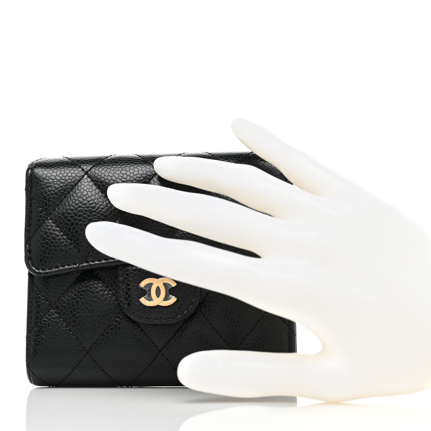 Chanel Caviar Quilted Compact Flap Wallet Black 2 of 9
