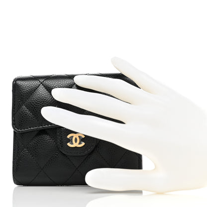 Chanel Caviar Quilted Compact Flap Wallet Black 2 of 9