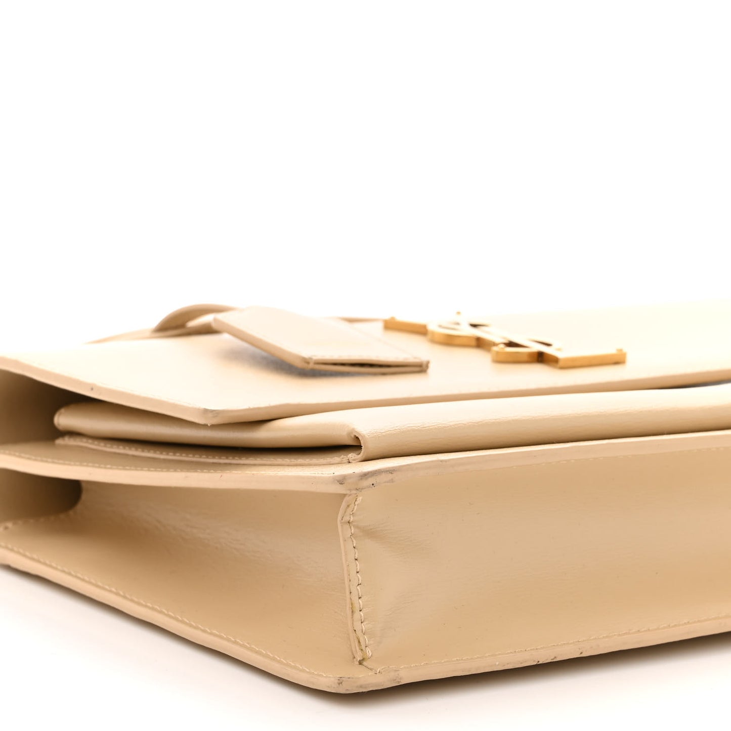 Smooth Calfskin Medium Monogram Sunset Satchel Beige