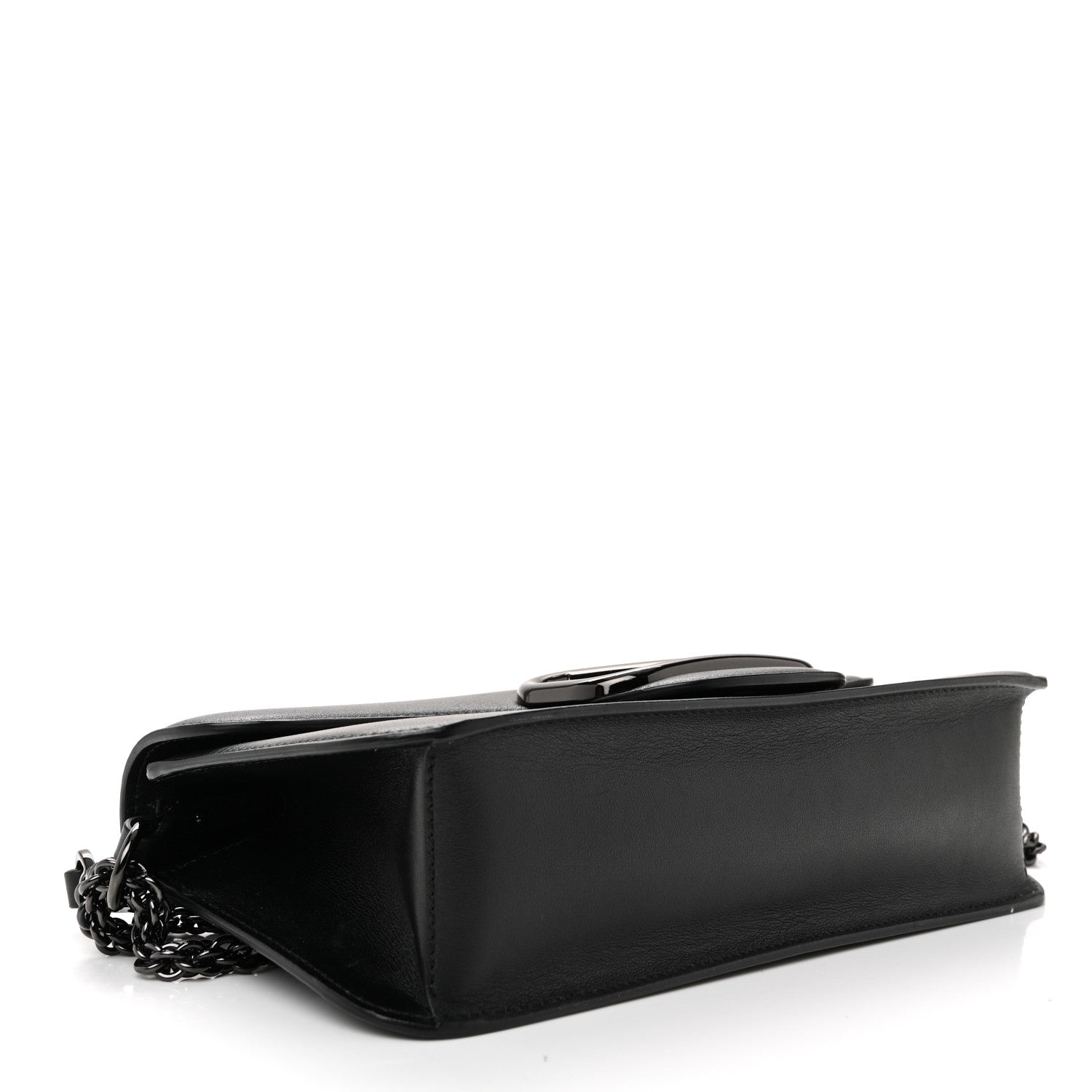 Valentino Garavani Calfskin Monochrome Vlogo Loco Shoulder Bag Black 4 of 10