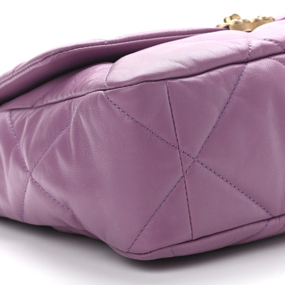 Chanel Goatskin Quilted Large Chanel 19 Flap Purple 9 of 11