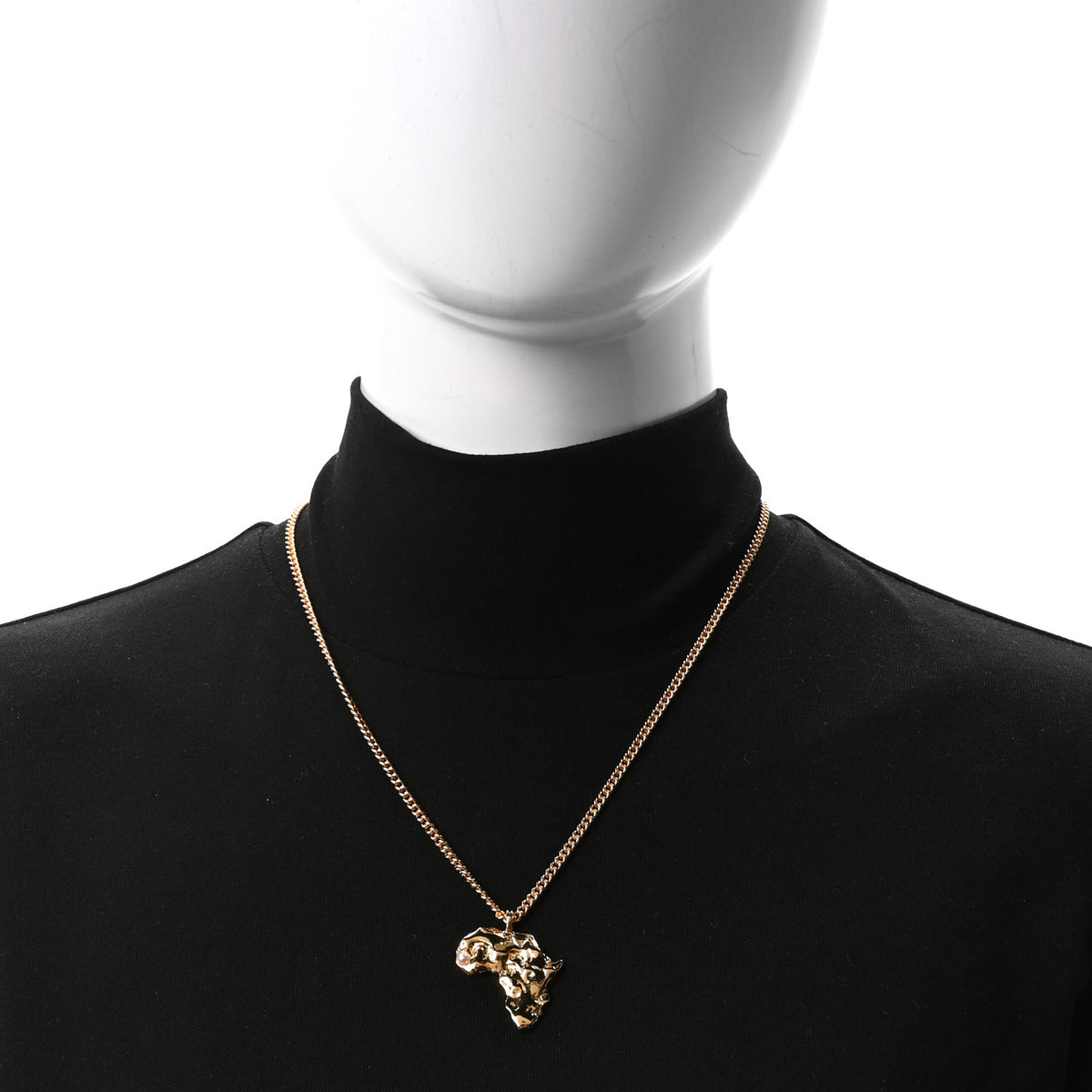 Chanel Crystal Pearl CC Africa Pendant Necklace Gold White 2 of 5