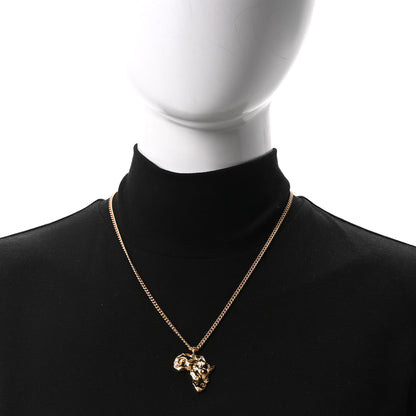 Chanel Crystal Pearl CC Africa Pendant Necklace Gold White 2 of 5