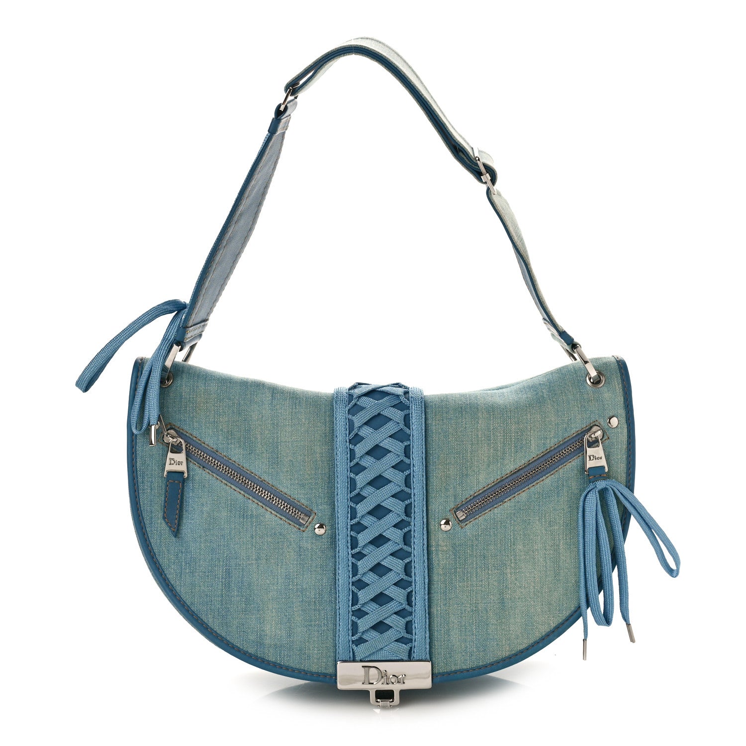 Christian Dior Denim Admit It Hobo Blue 1 of 9