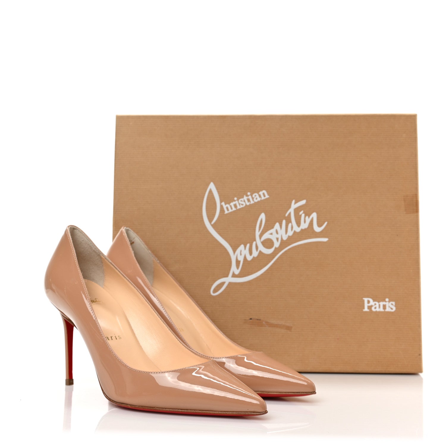 Christian Louboutin Patent Decollete 554 85 Pumps 36 Nude