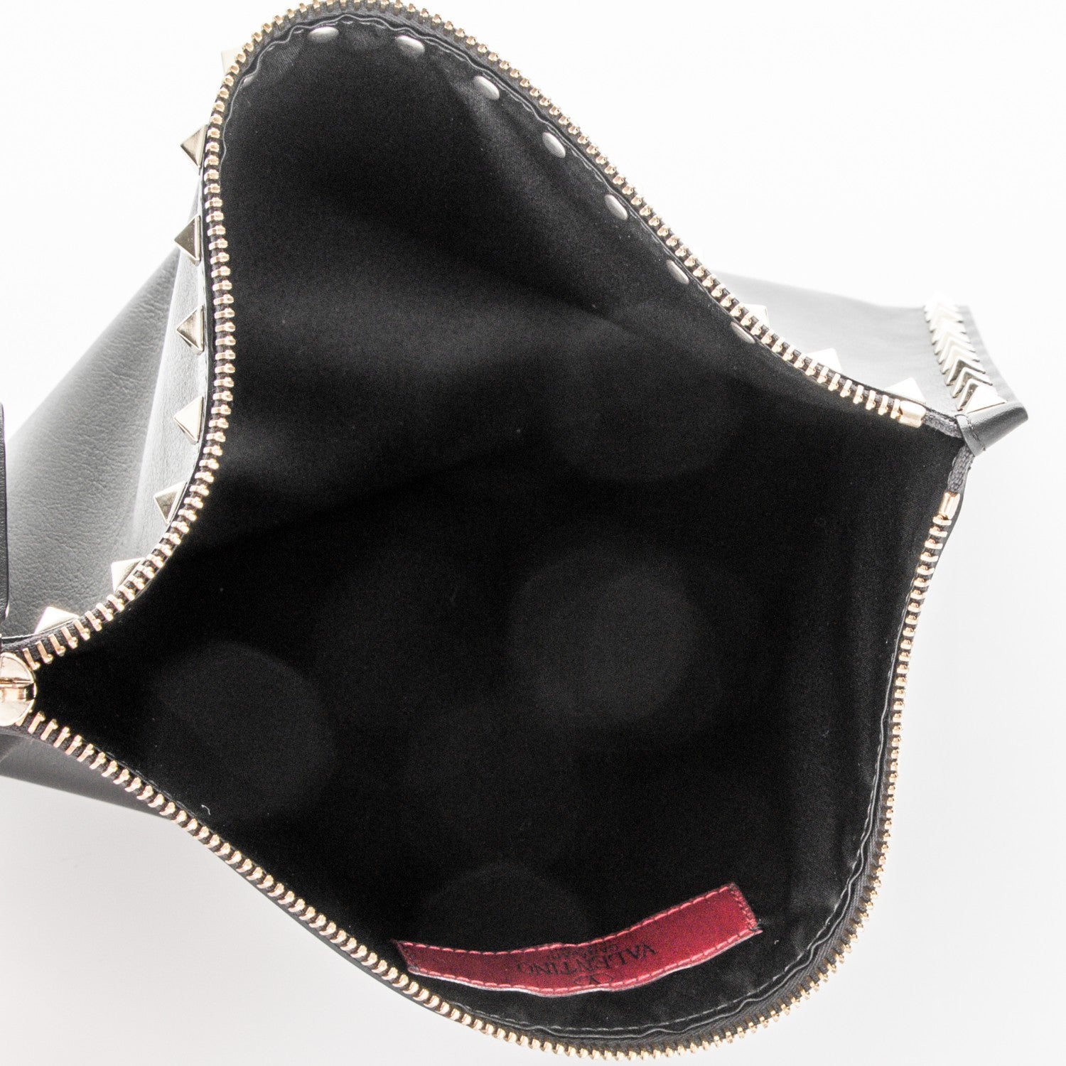 Valentino Garavani Vitello Large Rockstud Zip Pouch Black 5 of 7