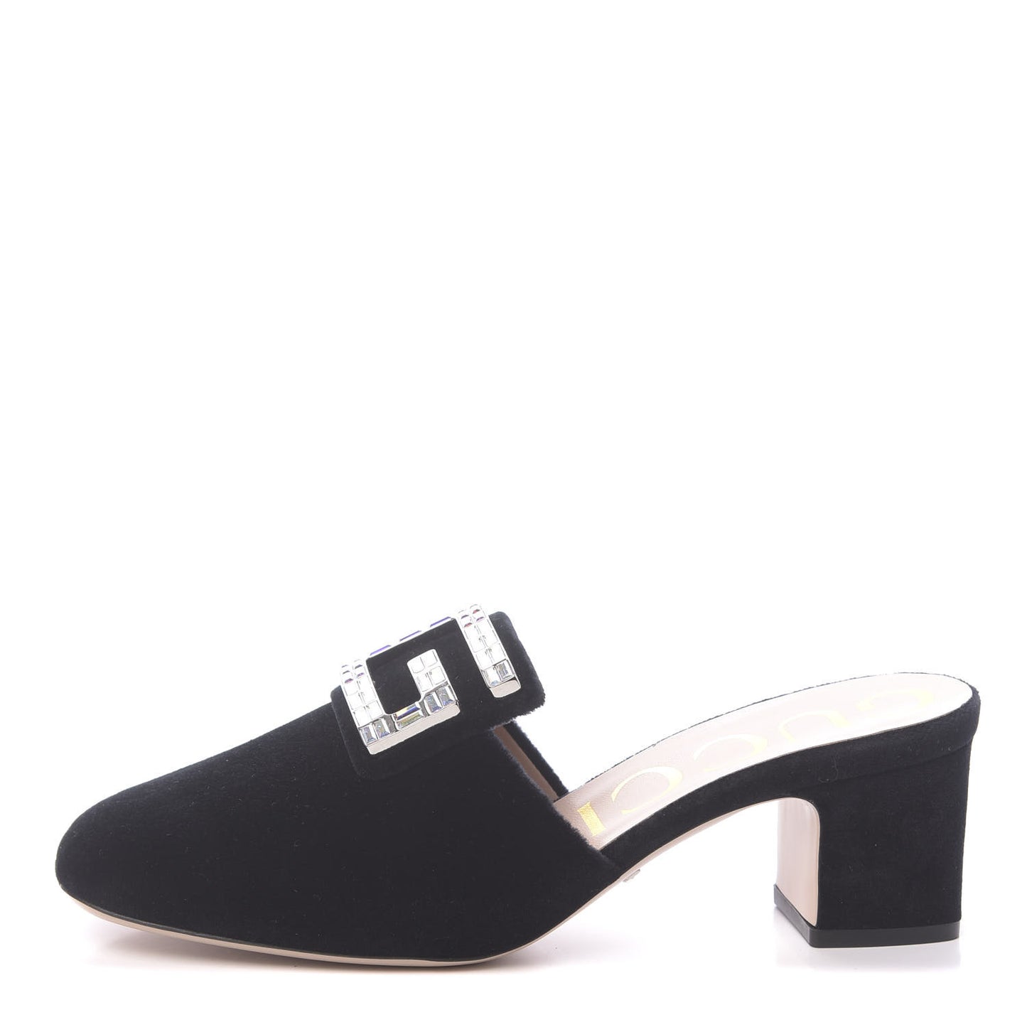 Velvet Crystal Square G Madelyn Mules 37.5 Black